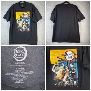 Demon Slayer Shirt Men's XL Black Fight Muzan Graphic Kimetsu no Yaiba T-Shirt